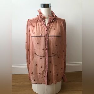 Kate Spade smocked neck blouse